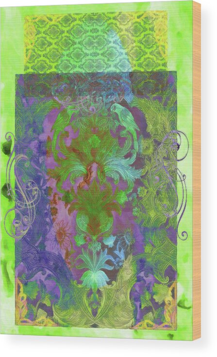 Design Wood Print featuring the mixed media Flourish 4 by Priscilla Huber
