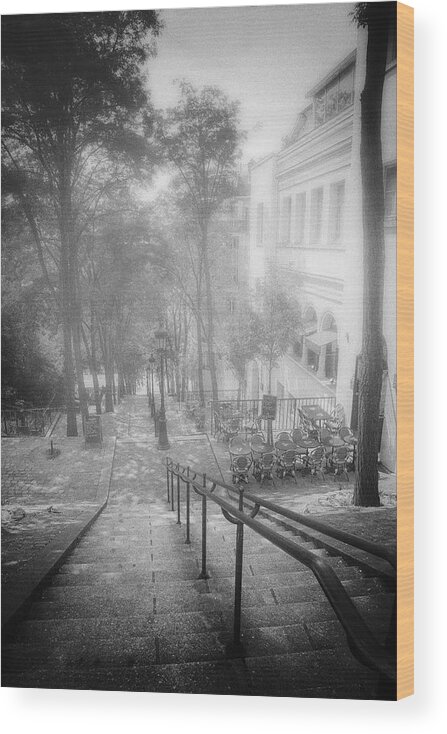 Paris Wood Print featuring the photograph Fog in Montmartre by John Rivera