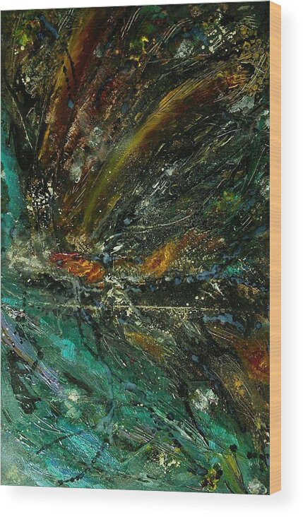 Butterfly Wings Wood Print featuring the painting For Vanessa by Valerie Josi