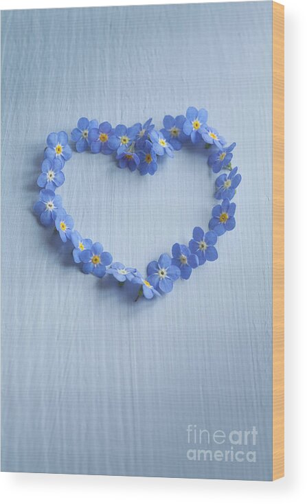 Forgetmenot Wood Print featuring the photograph Forget Me Not Heart by Jan Bickerton