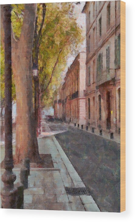 Nimes Wood Print featuring the photograph French Boulevard by Scott Carruthers