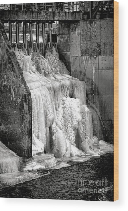 Frozen Wood Print featuring the photograph Frozen Power by Olivier Le Queinec