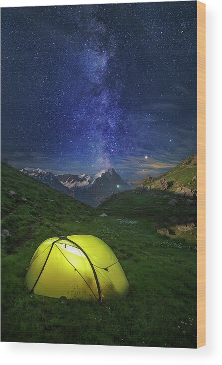 Mountains Wood Print featuring the photograph Galactic Eruption by Ralf Rohner