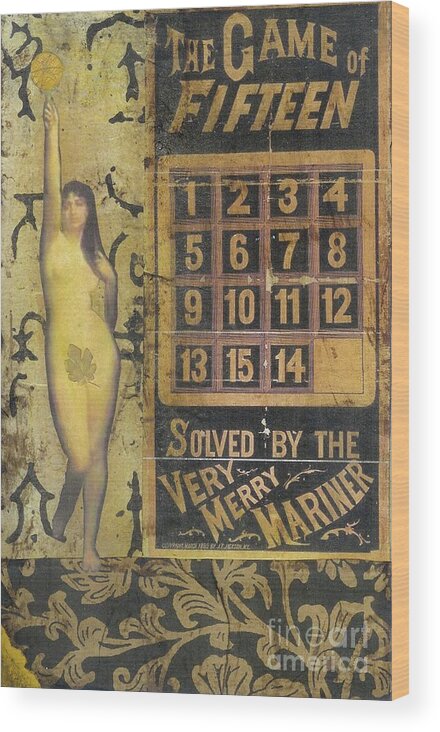 Vintage Wood Print featuring the mixed media Game of Fifteen by Desiree Paquette