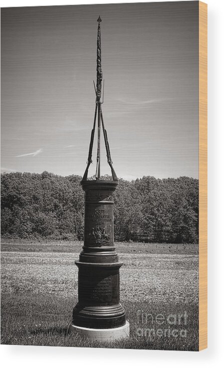 Gettysburg Wood Print featuring the photograph Gettysburg National Park 56th Pennsylvania Infantry Monument by Olivier Le Queinec
