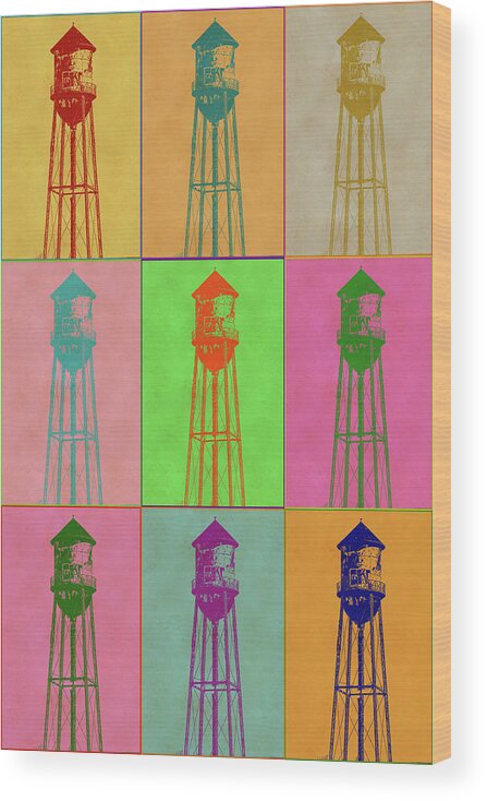 Pop Art Wood Print featuring the photograph Globeville Water Tower by Amanda Armstrong