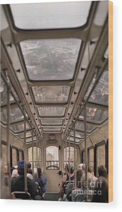 Cable Car Wood Print featuring the photograph Going Down by Richard Rizzo