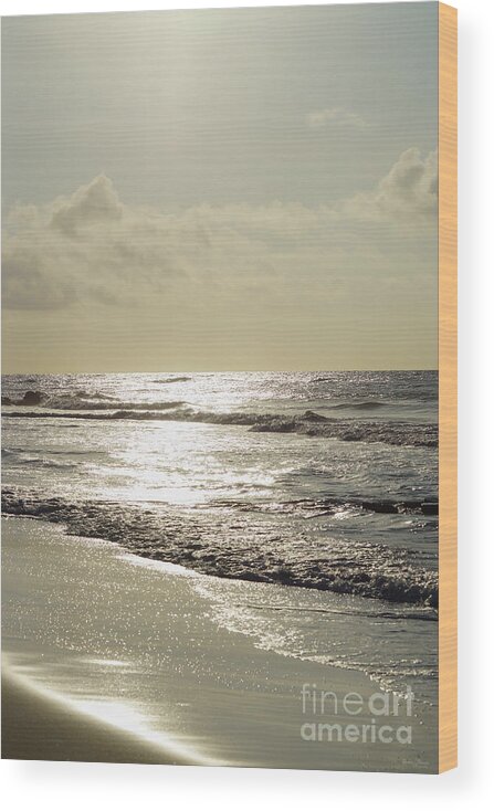 Folly Beach Wood Print featuring the photograph Golden Morning At Folly by Jennifer White