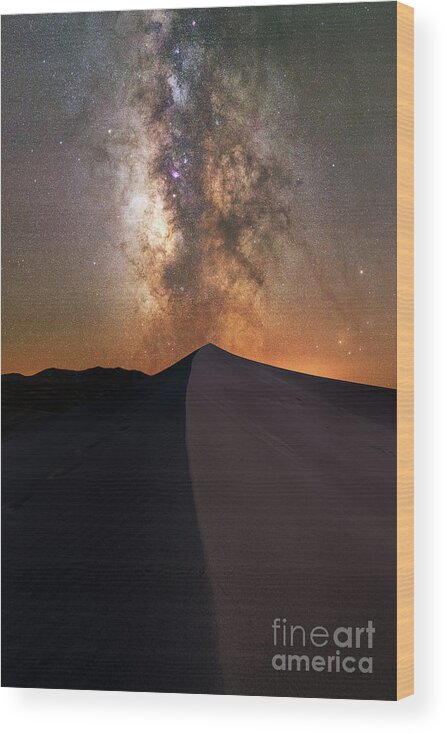Great Sand Dunes Wood Print featuring the photograph Great Sand Dunes Milky Way by Michael Ver Sprill