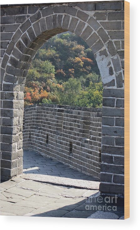 The Great Wall Of China Wood Print featuring the photograph Great Wall Archway with Path by Carol Groenen