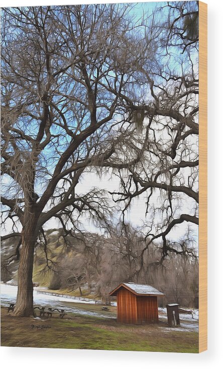 Fort Tejon Wood Print featuring the photograph Guard Shack at Fort Tejon Lebec California by Floyd Snyder