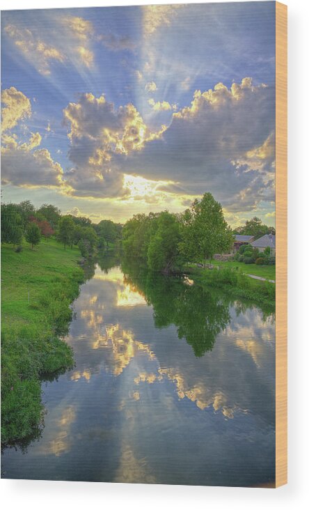 Cibolo Creek Wood Print featuring the photograph Heavenly Reflections on Cibolo Creek by Lynn Bauer