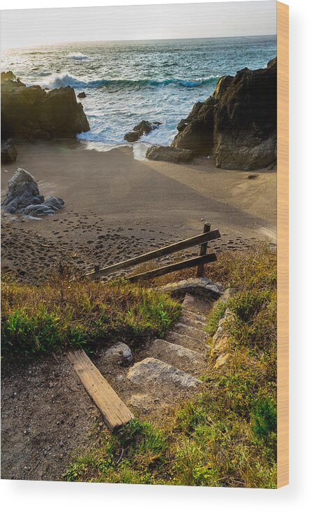 Point Lobos Wood Print featuring the photograph Hidden Beach by Derek Dean
