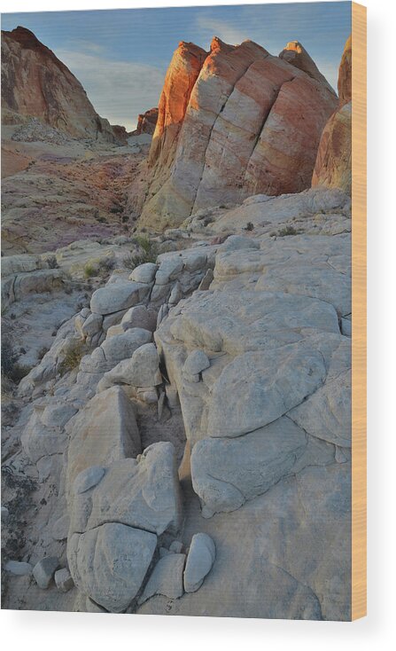 Valley Of Fire State Park Wood Print featuring the photograph Hidden Canyon of Valley of Fire at Sunset by Ray Mathis