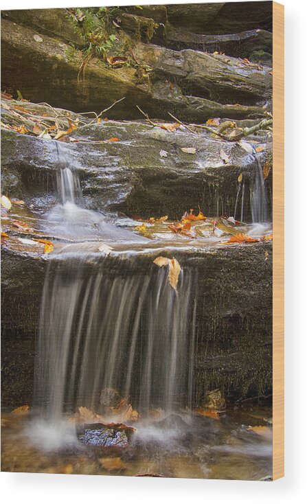 Hidden Falls Wood Print featuring the photograph Hidden Falls Detail by Bob Decker