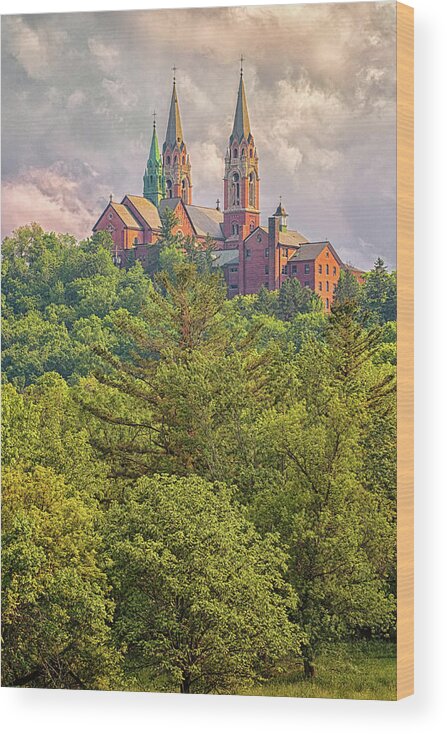 Holy Hill Wood Print featuring the photograph High Atop Holy Hill by Susan Rissi Tregoning