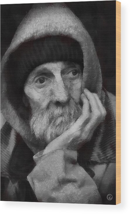 People Wood Print featuring the digital art Homeless by Gun Legler