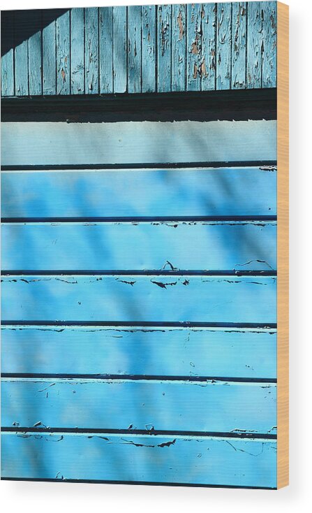 Horizontal Wood Print featuring the photograph Horizontal Blue Is Being Pushy by Kreddible Trout