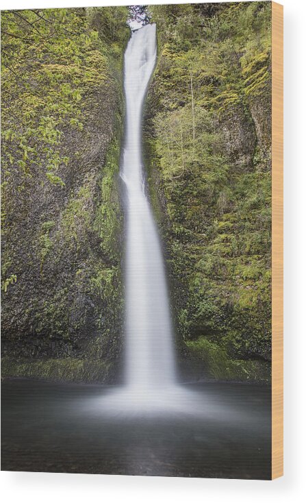 Horsetail Falls Wood Print featuring the photograph Horsetail Falls in Oregon with splash by John McGraw