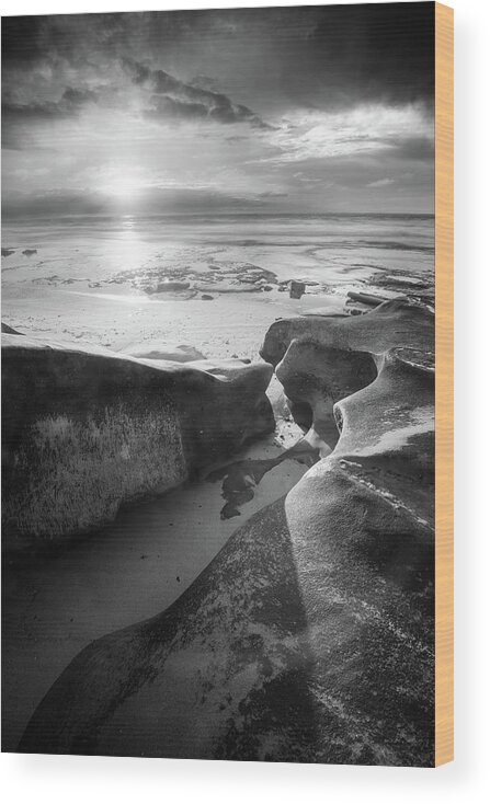 La Jolla Wood Print featuring the photograph Hospital Point - Low Tide at Sunset by Alexander Kunz
