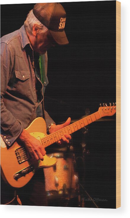 Howe Gelb Wood Print featuring the photograph Howe Gelb on Guitar by Micah Offman
