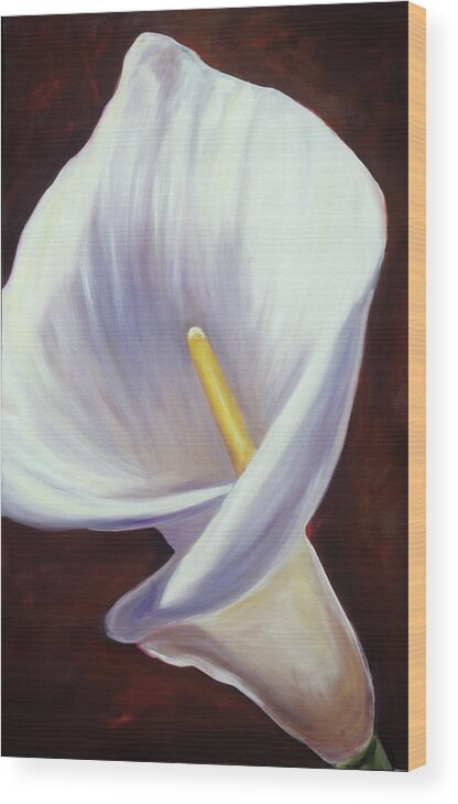 Calla Lily Wood Print featuring the painting Huey by Shannon Grissom