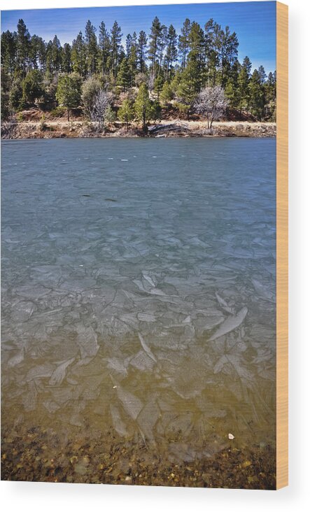 Ice Wood Print featuring the photograph Icy Lake by Brenton Woodruff