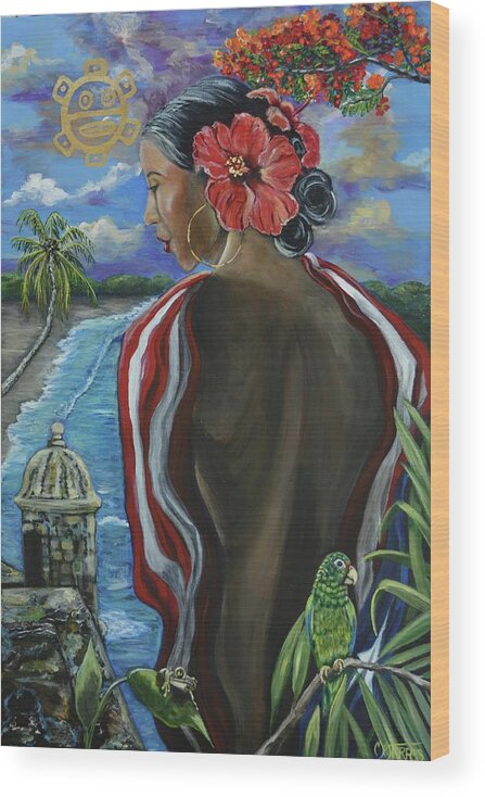 Puerto Rico Wood Print featuring the painting Imagines Boricuas by Melissa Torres