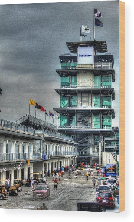 Indy 500 Wood Print featuring the photograph IMS Pagoda by Josh Williams