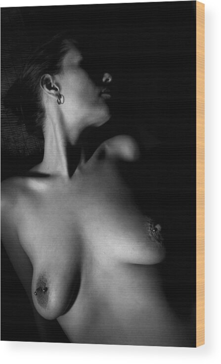 Nude Wood Print featuring the photograph In A Quiet Mood by Joe Kozlowski