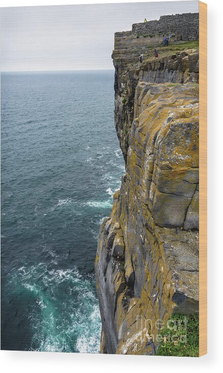 Ireland Wood Print featuring the photograph Inishmore cliff and Dun Aengus by RicardMN Photography