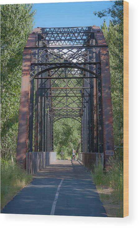 Idaho Wood Print featuring the photograph Iron Bridge by Dave Hall