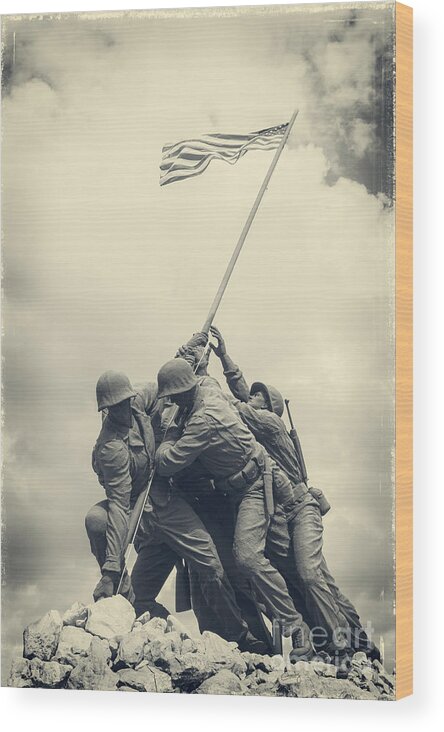 Iwo Jima Wood Print featuring the photograph Iwo Jima Monument by Imagery by Charly