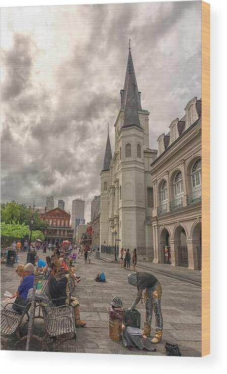 Bourbon Street Wood Print featuring the photograph Jackson Square by Victor Culpepper
