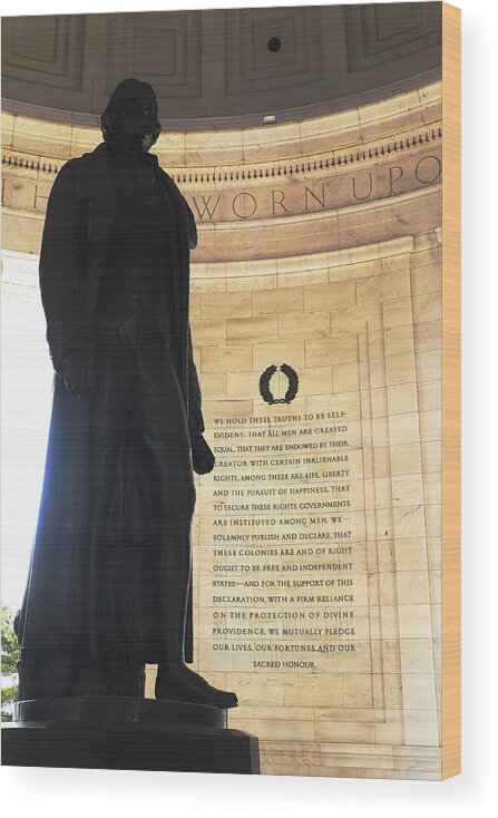 Jefferson Memorial Wood Print featuring the photograph Jefferson's Words by George Taylor
