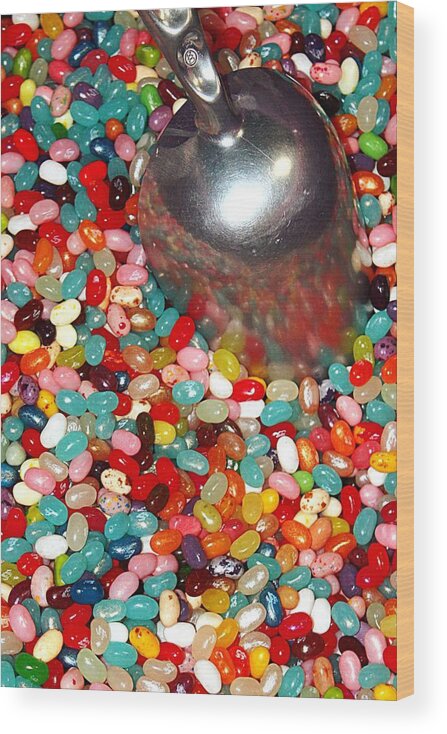 Jelly Beans Multicolored Yummy Sweet Candy Fun Wood Print featuring the photograph Jelly Beans by Scott Burd