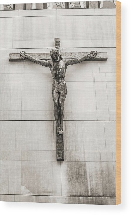 Jesus Wood Print featuring the photograph Jesus on the cross by Jason Hughes