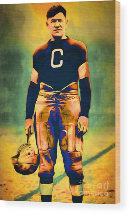 Football Wood Print featuring the photograph Jim Thorpe Vintage Football 20151220 by Wingsdomain Art and Photography