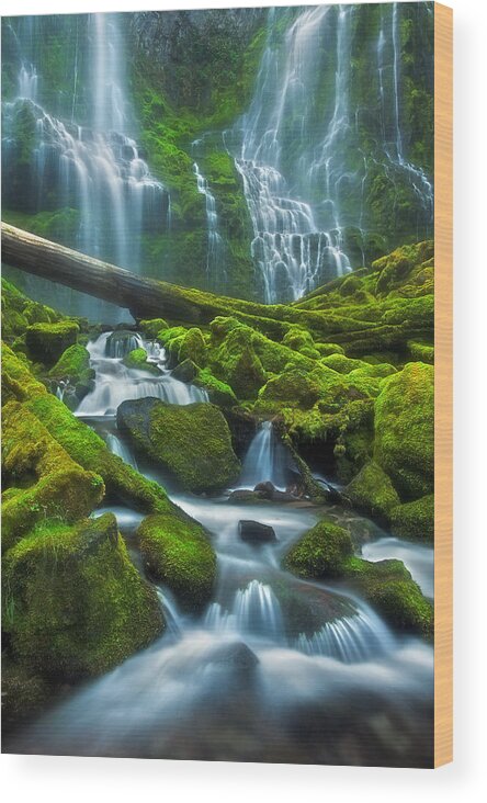 Waterfall Wood Print featuring the photograph Jurrasic by Miles Morgan