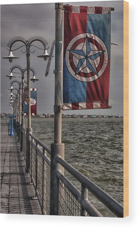 Kemah Wood Print featuring the photograph Kemah Boardwalk by James Woody