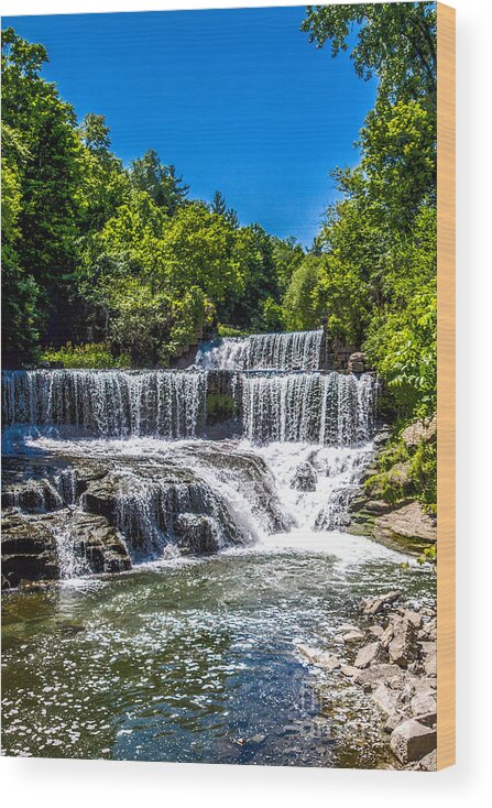 Keuka Wood Print featuring the photograph Keuka Outlet Waterfall by William Norton