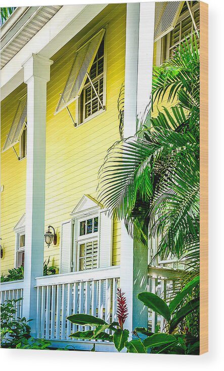 Home Wood Print featuring the photograph Key West Homes 15 by Julie Palencia