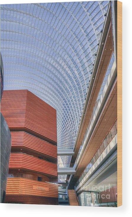 The Kimmel Center For The Performing Arts Is A Large Performing Wood Print featuring the photograph Kimmel Center for the Performing Arts by David Zanzinger