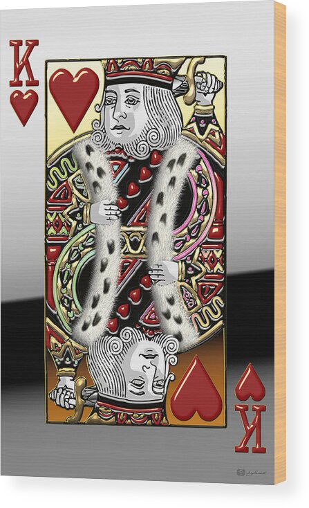 'gamble' Collection By Serge Averbukh Wood Print featuring the digital art King of Hearts  by Serge Averbukh