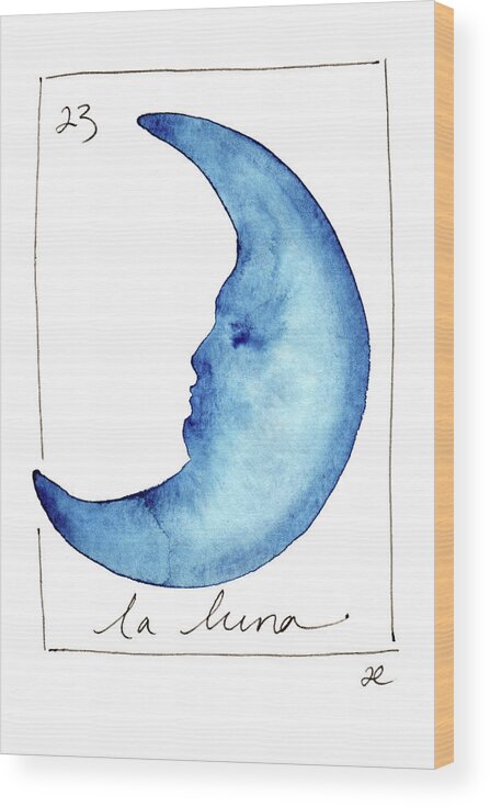Art Wood Print featuring the painting La Luna by Anna Elkins