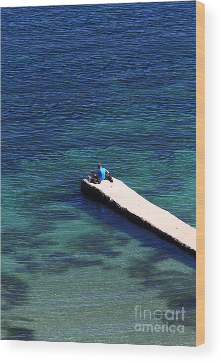 Tropical Wood Print featuring the photograph Lake Titicaca Blues 1 by James Brunker