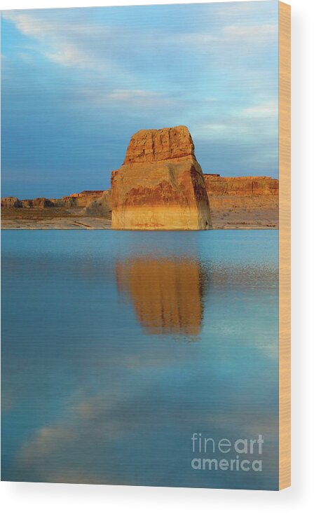 Lone Rock Wood Print featuring the photograph Last Light at Lone Rock by Michael Dawson