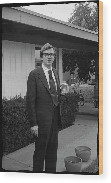 Tab Wood Print featuring the photograph Lawyer with Can of Tab, 1971 by Jeremy Butler