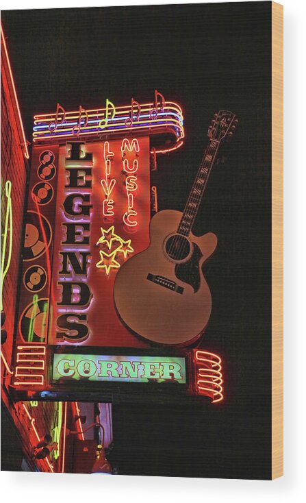 Legends Wood Print featuring the photograph Legend's Corner # 2 - Nashville by Allen Beatty