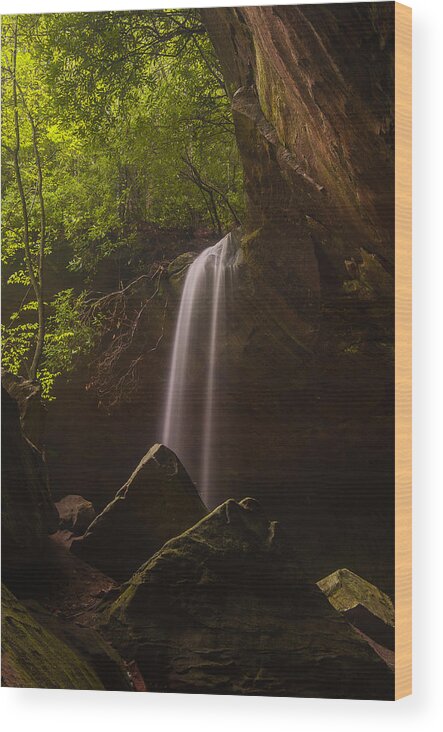 Waterfall Wood Print featuring the photograph Light and shadow by Ulrich Burkhalter